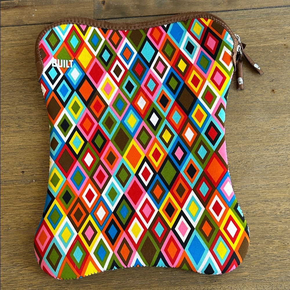 Multicolor Built New York Neoprene Laptop 12-13” Sleeve. Geometric Design.